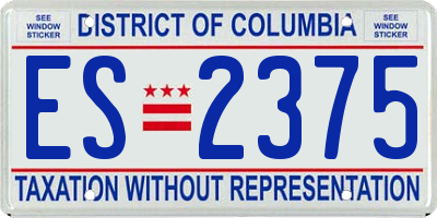 DC license plate ES2375