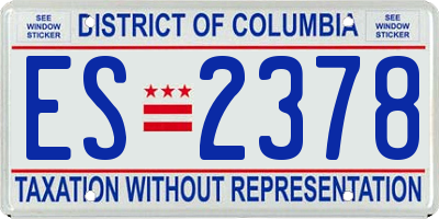 DC license plate ES2378