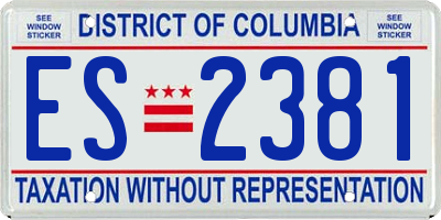 DC license plate ES2381