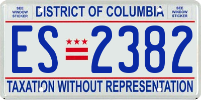 DC license plate ES2382