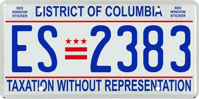 DC license plate ES2383