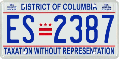 DC license plate ES2387