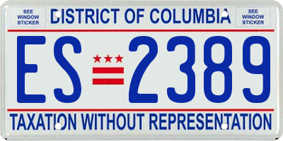 DC license plate ES2389