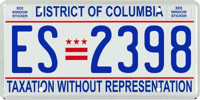 DC license plate ES2398