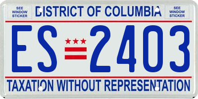 DC license plate ES2403