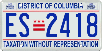 DC license plate ES2418