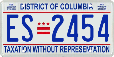 DC license plate ES2454