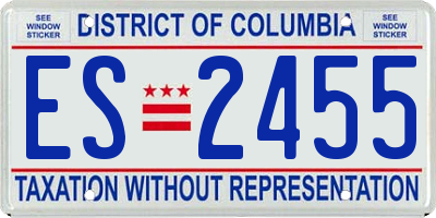 DC license plate ES2455