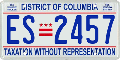 DC license plate ES2457