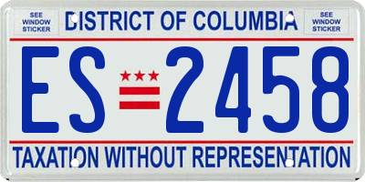 DC license plate ES2458