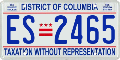 DC license plate ES2465