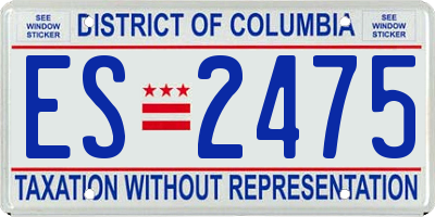 DC license plate ES2475