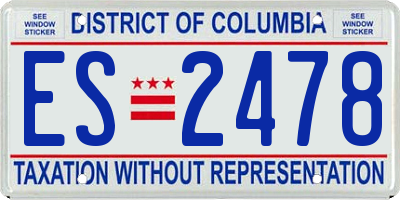 DC license plate ES2478