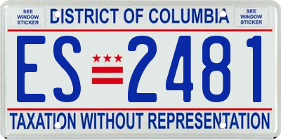 DC license plate ES2481