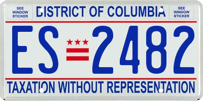 DC license plate ES2482