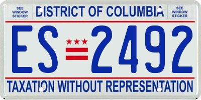 DC license plate ES2492