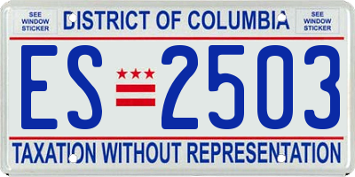 DC license plate ES2503