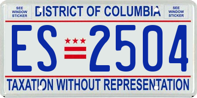 DC license plate ES2504