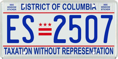 DC license plate ES2507