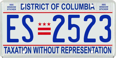 DC license plate ES2523