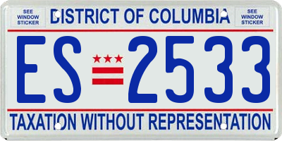 DC license plate ES2533