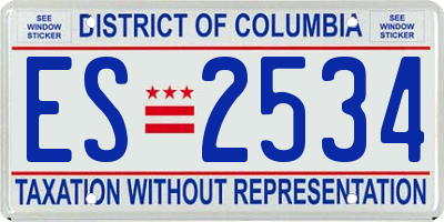 DC license plate ES2534