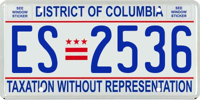 DC license plate ES2536