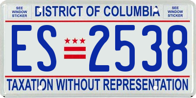 DC license plate ES2538