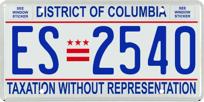DC license plate ES2540