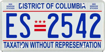 DC license plate ES2542