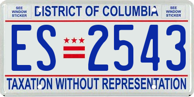 DC license plate ES2543