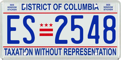 DC license plate ES2548