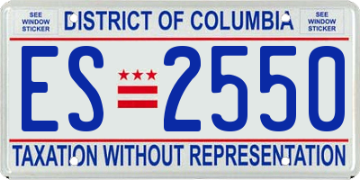 DC license plate ES2550