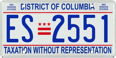 DC license plate ES2551