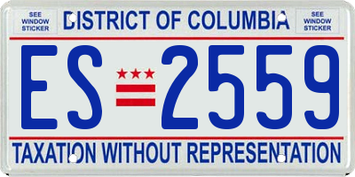 DC license plate ES2559