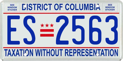 DC license plate ES2563