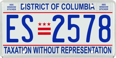 DC license plate ES2578