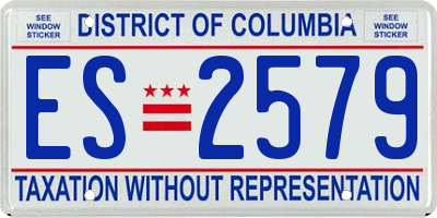 DC license plate ES2579