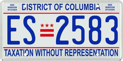 DC license plate ES2583