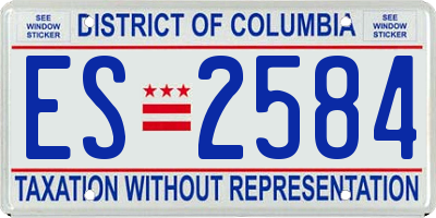 DC license plate ES2584