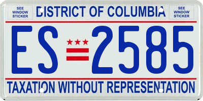 DC license plate ES2585