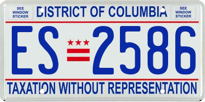 DC license plate ES2586