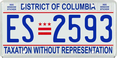DC license plate ES2593