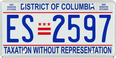 DC license plate ES2597