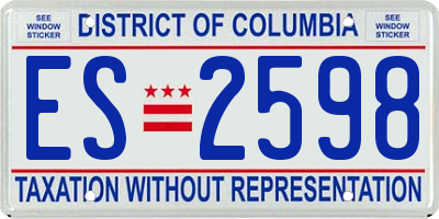 DC license plate ES2598