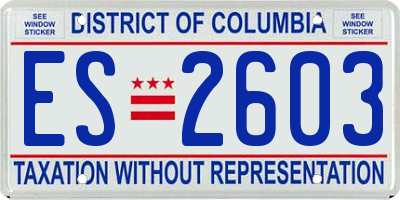 DC license plate ES2603