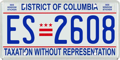 DC license plate ES2608
