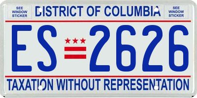 DC license plate ES2626