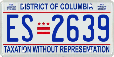 DC license plate ES2639
