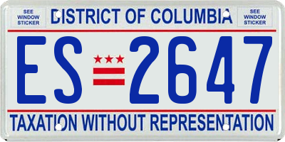 DC license plate ES2647
